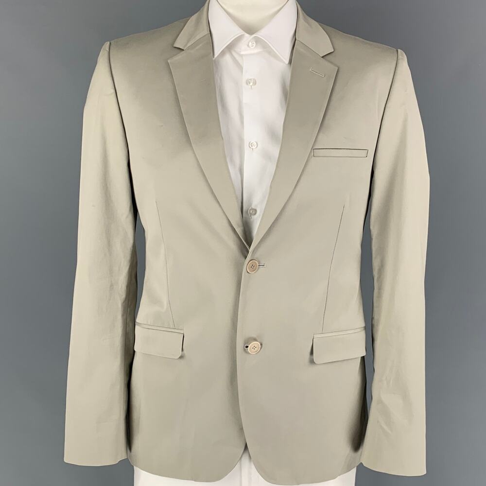 CALVIN KLEIN COLLECTION Size 40 Khaki Cotton Sport Coat